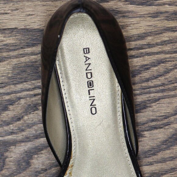 Bandolino Womens Vintage Open Toe Sandals Wedge Heels Black / Leopard 6M - Picture 8 of 8